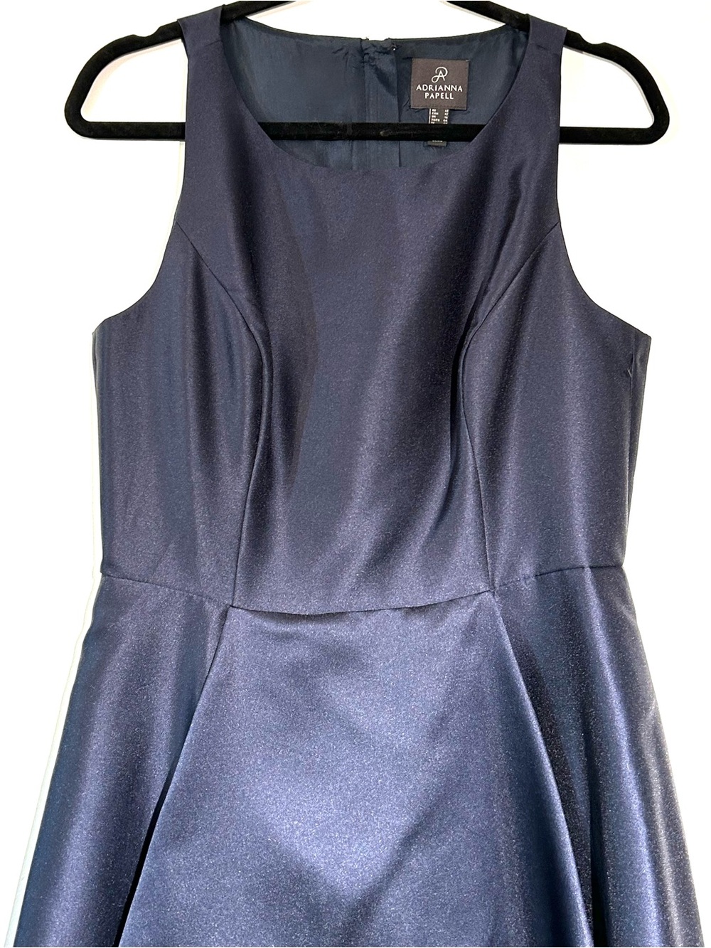 Adrianna Papell Women’s Mikado High Low Formal Evening Gown/ Dress - Navy Sz 12 - Picture 5 of 10
